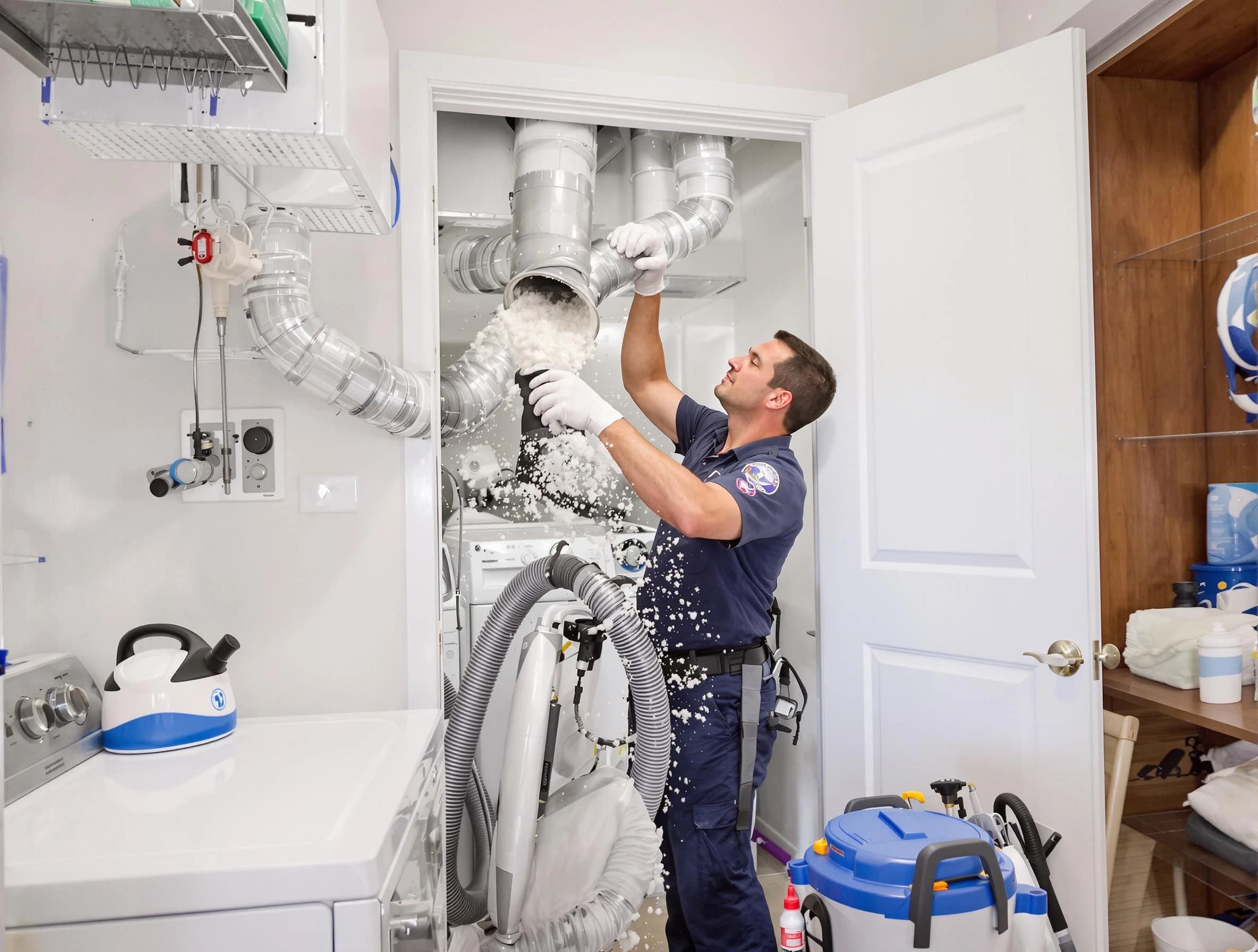 Carnegie Dryer Vent Cleaning technician delivering thorough residential dryer vent cleaning service in Carnegie